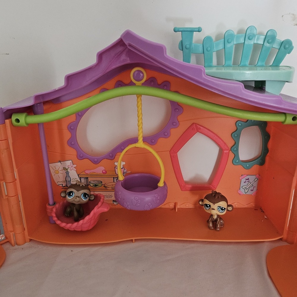 Hasbro LPS Littlest Pet Shop Orange Club Tree House Play Set *Read 2007 2 Pets - Picture 7 of 10